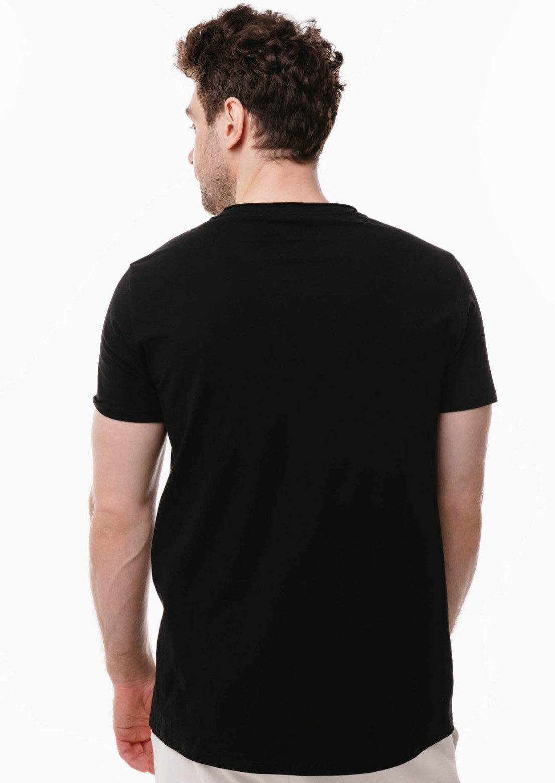 Black button-down men's T-shirt